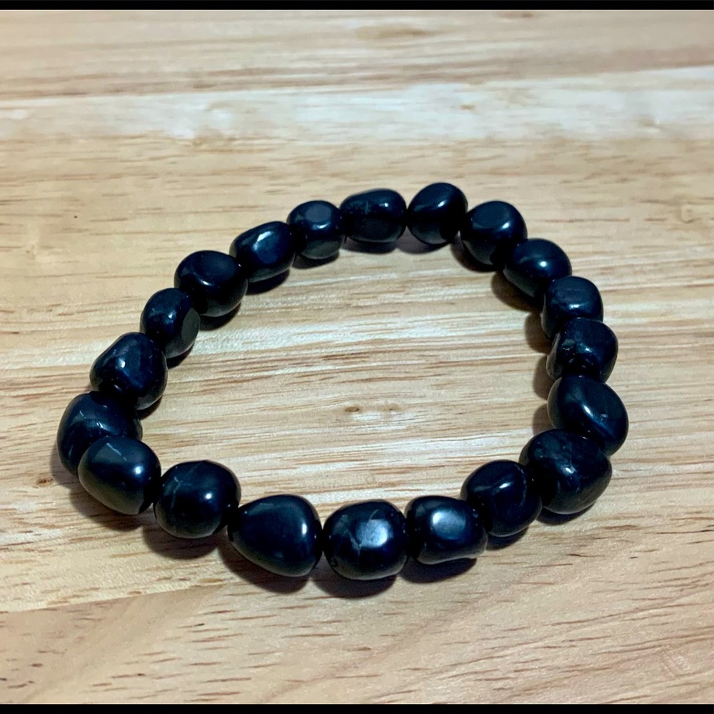Shungite Nugget Bead Stretch Bracelet